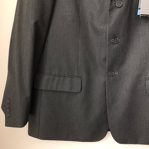 Geoffrey Beene Gray Stripe Jacket 44 Regular 39 Waist - Picture 6 of 8